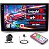 Inefala [4G+128G] Inefala Android 15 Autoradio per Audi A4 B6 B7 2001-2008 con Wireless Carplay Android, 9 Pollici Touchscreen Radio con Navi GPS WiFi RDS/FM Bluetooth EQ SWC Retrocamera Mic
