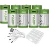 Pulomi 8 batterie CR2 CR15H270 CR15266 CR15270 CR2W, USB Type-C CR2 agli ioni di litio ricaricabili, 3,7 V 1100 mWh 300 mAh batterie ricaricabili al litio, con cavo di ricarica