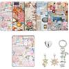 CuddleJunk 6 PCS Inserts for E-Reader Clear Case, And 2 PCS Dust Plug Charms Retro Phone Charm Set, 6.8x4.8 Cardstock Inserts Compatible with Kindle Paper White 11th/12th Generation Colorsoft