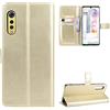 ETGOKJM for LG. Cassa del Portafoglio Telefono Cellulare 5G Velvet /, PU. Custodia for Slot for Carte da Stiro in Pelle Protettiva Antiurto(Gold)