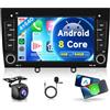 Rimoody 8 Core 4G+64G Wireless Carplay Android Autoradio per Peugeot 308 408 2010-2024 7 Pollici Autoradio 2 Din con Android Auto GPS Navi WiFi Mirror Link Bluetooth FM/RDS/USB/EQ/SWC Telecamera Posteriore