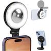 REYGEAK Luce LED Portatile per Selfie con Magnete MagSafe, Luce Fill-in per iPhone con Vite 1/4 e 3 Modalità per Selfie/Vlog/Videochiamate (Nero)