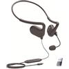 fesoklaf Cuffie con cavo USB C con microfono, con archetto da collo, controllo in linea, cuffie stereo da gioco cablate 7.1 Surround Sound Cancelling per chiamate, lavoro, sport, guida, ciclismo