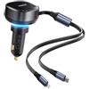 Baseus Car Charger Baseus Enjoyment USB-C with USB-C cable and Lightning 60W (black)