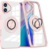 Yarxiawin Custodia per Apple iPhone 17, Nero Magnetico Anello Compatibile con Magsafe per iPhone 17 Cover Trasparente Antiurto Rigida Militare Protezione Case Sottile Copertura (Rosa)