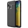 NALIA Custodia compatibile con Samsung Galaxy A20e, Morbido TPU Silicone Cover Aspetto in Pelle Case Protettiva, Gel Bumper Sottile Protezione Telefono Cellulare Resistente, Copertura Antiurto - Nero