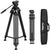 SMALLRIG Treppiede Video FreeSpeed in Fibra di Carbonio per Impieghi Gravosi, Treppiede per Fotocamera da 75 con Testa Fluida per Piastra Manfrotto, Estensione Rapida, Portata Fino a 10 kg, 5443
