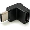 System-S Adattatore USB 3.1 tipo C maschio a femmina angolare cavo nero