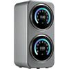 xueqiaolian1006 Mini lavatrice a doppio serbatoio, lavasciuga biancheria intima portatile, modello da tavolo, bianco(Silver Desktop)