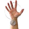 Generico Collana girocollo in acciaio con ciondolo a spirale in alluminio artigianale