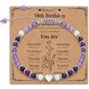 Toplstud Regali per la prima comunione per ragazze, braccialetti per donne e ragazze, braccialetti con perline di cristallo di ametista, regalo di compleanno per figlia, nipote, ragazze adolescenti