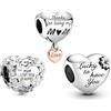 PHCLASY Grazie mamma Set Charms Compatibile con Bracciali e Collane Europei Festa Della Mamma Per le Donne