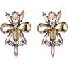EVER FAITH Costume Statement Fiore Orecchini a lobo, Strass Cristalli Vintage Art Deco per Donne Ragazze Marrone