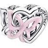PHCLASY 2026 - Ciondoli a forma di cappello di laurea rosa, compatibile con braccialetti e ciondoli a forma di cuore, da donna, Zirconia cubica