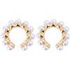 Happyyami Clip Orecchio Donna Con Perle Bianche Elegante Lega Design a C Resistente Per Uso Quotidiano Viaggi E Shopping