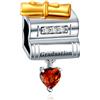 Annmors Ciondolo Argento Sterling 925 Charm Bead Compatibile Bracciale Collane Europei Wise Book Cap Graduation Perline zirconi 5A Natale,San Valentino,festa della mamma,ciondoli regalo donne ragazze