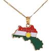 MIELEU Collana pendente Mappa della regione del Kurdistan Collane ciondolo Kurdish Koerdistan Donne Uomini Gioielli Halloween Fashion Party Jewelry Gift