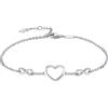 Epoch World Bracciale in Argento Sterling 925 Infinito Bracciale Cuore Braccialetto Infinito Bracciale Argento Braccialetto Argento Donna Regolabile 16.5+3.5cm Bracciale per Donna Ragazze