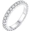 IMOLOVE Fede nuziale da donna in moissanite da 0,3 carati, colore D VVS1, in argento Sterling con diamanti creati in laboratorio, impilabile, misura 3-13, 9,5, Pietra, Moissanite