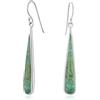 Bling Jewelry Orecchini pendenti a goccia lunga con intarsio piatto in turchese blu gemma boho fashion stile western per donne e adolescenti in argento sterling .925 con filo a uncino.