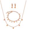 Kim Johanson® Malia - Set da donna in acciaio inox, con collana, bracciale e orecchini in argento, oro e oro rosa, gioielli bohémien per donne, catena a cerchi, impermeabile, regolabile, Acciaio