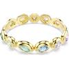 Swarovski Bracciale Rigido Gema, Taglio Misto, Multicolore, Placcato Oro, M, Cristallo, Cristallo