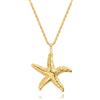 KOOUNUATA Collana a stella in oro placcato 18K per donne, pendente stella massiccio, catena regolabile a corda, regalo di gioielli estivi per la spiaggia
