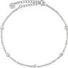 GD GOOD.designs EST. 2015 Catena cavigliera da donna impermeabile con zirconi I Catena cavigliera regolabile (22-27 cm) in acciaio inossidabile in oro e argento 18 carati