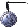 AB Viking Crafts Ciondolo in shungite della Carelia, amuleto in pietra naturale da 3,5 cm, con simboli spirituali, cinturino in cotone regolabile (fino a 80 cm) e scatola portagioie, 3,5 cm + 40 bis