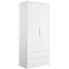 Composad | Armadio della Linea ESPRESSO con 2 Ante e 2 Cassetti, Armadio Contenitore, Salvaspazio, per Camera da letto, Lavanderia, (LxAxP) 81,9x184,4x46,3 cm, Colore Bianco, Made in Italy
