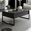 Dmora Tavolino da Salotto Canis, Tavolo Basso da caffè, Portariviste per Divano, Ripiano da Soggiorno, 90x60h40 cm, Antracite e Nero