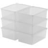 Keter Set di 6 Contenitori in Plastica con Coperchio C Box S, Trasparenti, Ideali per Vestiti, Scarpe e come Portaoggetti, Adatti per Armadi e Garage, 11 L, 37x26x14H cm