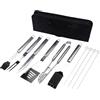 Amig - Kit 10 Accessori per Barbecue - Acciaio Inossidabile - Set Completo di Utensili - Accessori Pratici e Presentazione Curata per Regalo - Mod. AM03