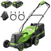 Greenworks 48V (24V x 2) Tosaerba a Batteria Li-Ion, Ampiezza di taglio 35cm, Tagliaerba Elettrico Batteria CON Due Batterie 4Ah e Caricabatterie Doppio MO48L421-01