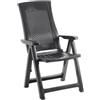 Dmora Poltrona Pieghevole Multi Posizione, Effetto Rattan, Made in Italy, 59 x 67 x 106 cm, Color Antracite