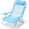 MEGAOFFERTE.IT Spiaggina Reclinabile Da Mare E Campeggio Con Poggiatesta Imbottito Sedia Pieghevole Trasformabile In Lettino Per Spiaggia Terrazzo Relax Outdoor Vacanze 53 x 62 x 77 Cm Azzurro