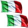 GUSTO 2 Bandiere Italia 90 x 150 cm con 2 Occhielli in Ottone Tessuto Resistente allo Sbandieramento e Intemperie Nazionale Italiana Tricolore (2pcs - Italia)