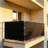 XUEHMIN Copri Ringhiera Balcone Esterno 80 x 450 cm Protezione UV, Antivento e Impermeabile Telo Ombreggiante, Frangivisto con Fascetta, Corde per Terrazza, Nero