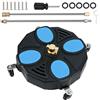 YUZINO Pulitore per superfici idropulitrice, 1/4 Quick Connect Patio Cleaner per idropulitrice con 4 ruote, 2500 psi Pulitore rotativo per superfici con bacchette di estensione da 5 x 40,6 cm per la