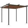 Outsunny Pergola da Giardino per Esterni 3 x 3 m Retrattile Scorrevole in Tessuto di Poliestere ad Alta Densità 180g/m², Riparo dal Sole UPF30+, per Terrazza, Patio, Cortile