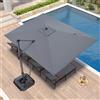 PURPLE LEAF Ombrellone 2,7 x 3,5 m Rettangolare, Ombrellone da Giardino Eterno Inclinabile e Rotante a 360°, 8 Stecche in Alluminio Tla 240/GSM con Protezione UV, Grigio chiaro