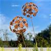 yeeplo Set di 2 decorazioni da giardino in acciaio corten, decorazione da giardino in metallo, fiore di papavero arrugginito, decorazione da giardino in ruggine, spina per aiuole, spina da giardino, spina