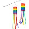 Voarge 2 sacchi a vento arcobaleno per esterni, 100 x 10 cm, antivento e impermeabile, può essere utilizzato come decorazione da giardino, balcone o esterno