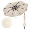 COSTWAY Ombrellone da Giardino 300 cm, Inclinabile 30° con 8 Costole Robuste, Palo in Metallo, Anti-UV, Parte Superiore Ventilata e Manovella per Spiaggia, Balcone e Terrazzo (Beige)