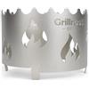 Grillrost.com Das Original Piano Wok in Acciaio Inox | Corona per Tutte Le Piastre da Fuoco con Foro da 20 cm con Design a Fiamma