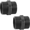 HAF® 2 raccordi in PVC con filettatura esterna da 1 1/2 | Connettori in PVC grigio per raccordi e tubi per piscine | 1,5 pollici x 1,5 pollici | Qualità: Made in Europe - Quantità: 2 pezzi