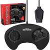 Retro-Bit BIG6 Controller Pad per SEGA Genesis - Porta Originale - Nero