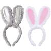 TenaLucy 2 Stück Cerchietto Bambina Orecchie da Coniglio Peluche, Ostern Rabbit per Donna Zubehör, Plush Headband Cosplay, Grazioso Copricapo con Orecchie da Coniglio per Bambini Ragazze Donne