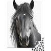 KEZXWCBMN Ritratto di Cavallo Nero Puzzle 1000 Pezzi Carta per Adulti Scena Animale Realistica Gioco di Puzzle 1000 Pezzi Decorazione Casa Regalo 38x26cm/1000pcs