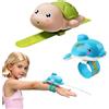 Fancysky pistola ad acqua in forma di animale, 2 pezzi pistola ad acqua per bambini da polso, design delfino e tartaruga, giocattolo acqua estate ideale per piscina, giardino e parco